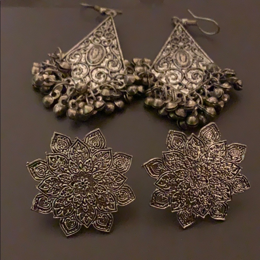 Silver bohemian earrings